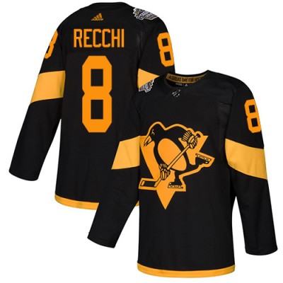Adidas Pittsburgh Penguins #8 Mark Recchi Black Authentic 2019 Stadium Series Stitched NHL Jersey